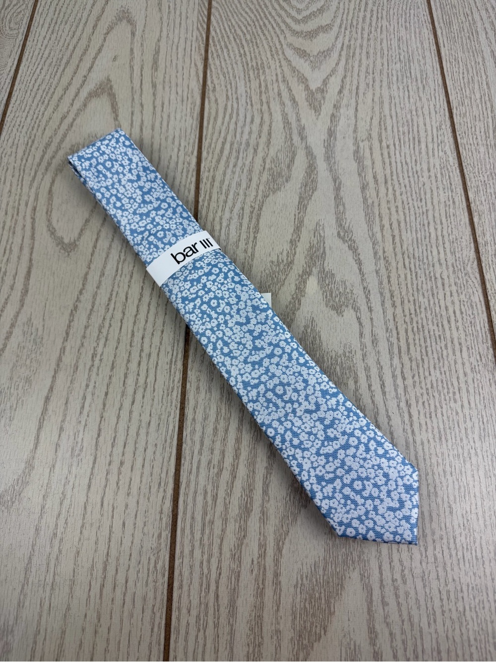 930 Bar III Men's Tie Brennan Floral 455 Light Blue $55 Polyester Skinny Slim